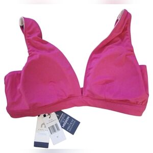 NWT Cabana Life Tulum Reversible Bikini Top. Womens. Size Medium.  Hot Pink